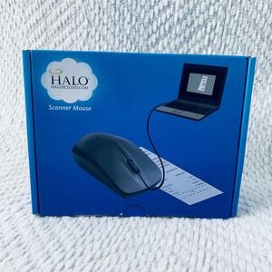 HALO Scanner Laser Mouse Black Wired USB Portable Photo Document OCR Ver 1.0 NEW